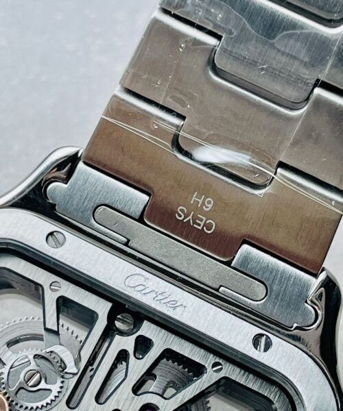 Santos skeleton SS TWF 40mm Best Edition Skeleton Dial on SS Bracelet Ronda Quartz - Image 11