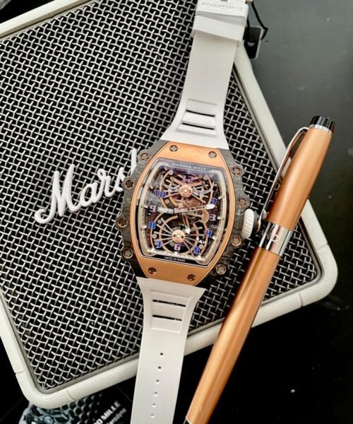 RM21-01 RG Tourbillon RMF Best Edition Skeleton Dial on White Rubber Strap - Image 10