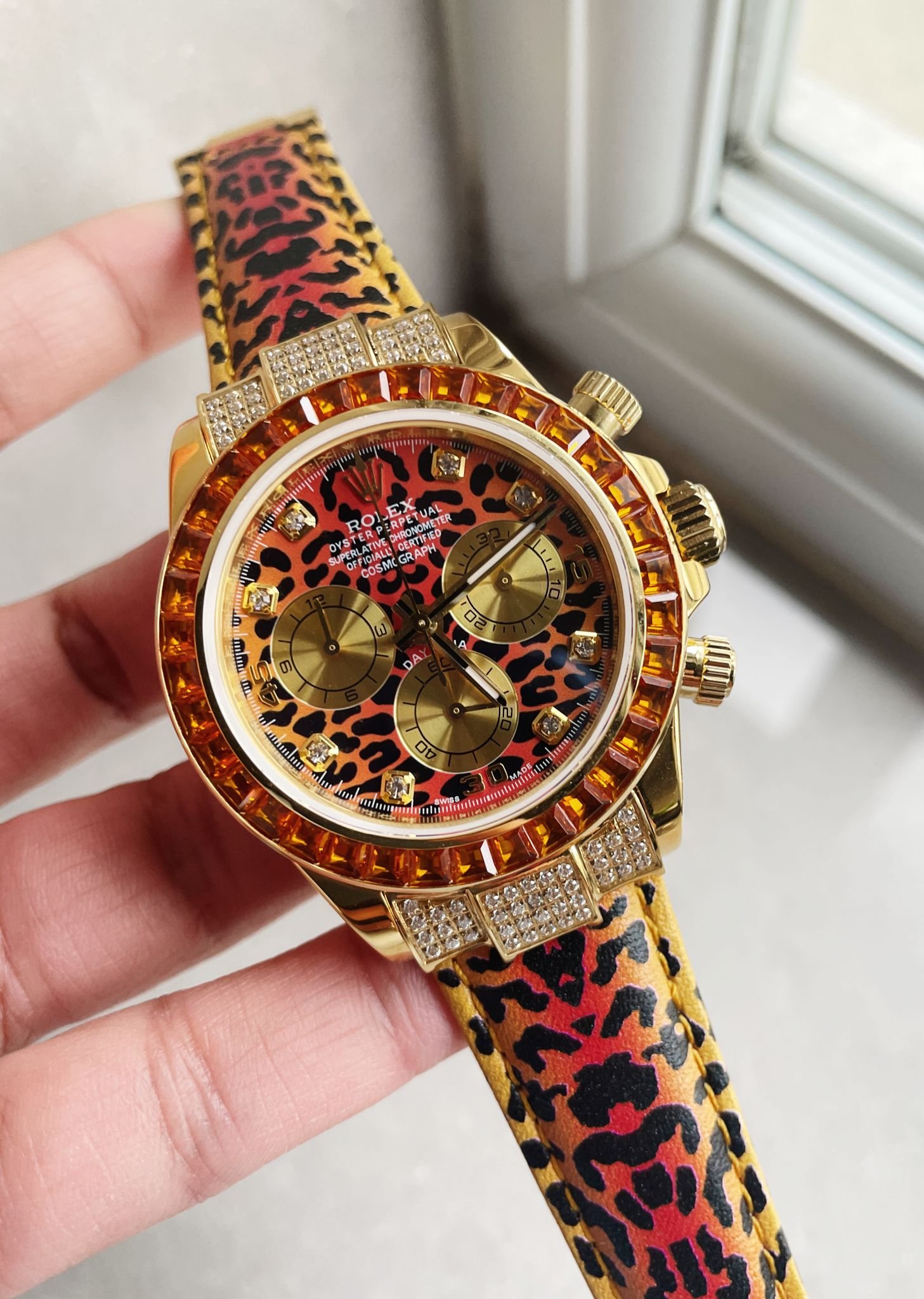 Daytona 116598 SACO 'Leopard' JH factory Leopard print Dial Leopard print Leather Strap