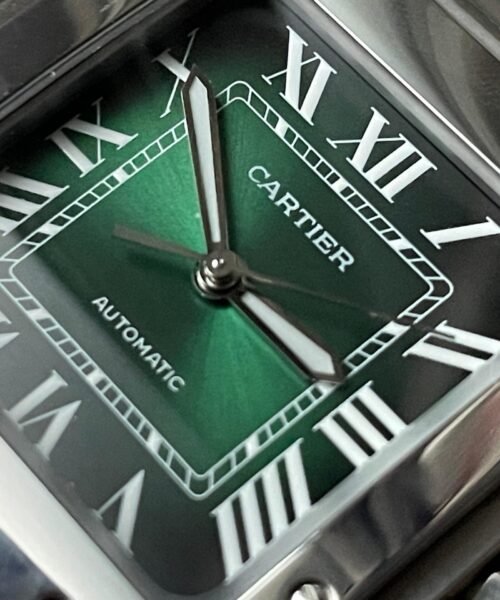 Santos 35mm 2018 SS BVF 1:1 Best Edition Green Dial on SmartLinks Bracelet MIYOTA 9015 - Image 8