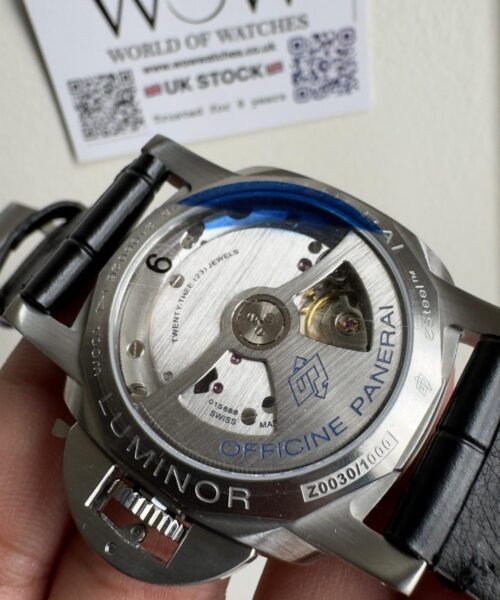 PAM1365 Z GMT SS VSF 1:1 Best Edition Black Dial on Black Leather Strap Asian P900 - Image 9
