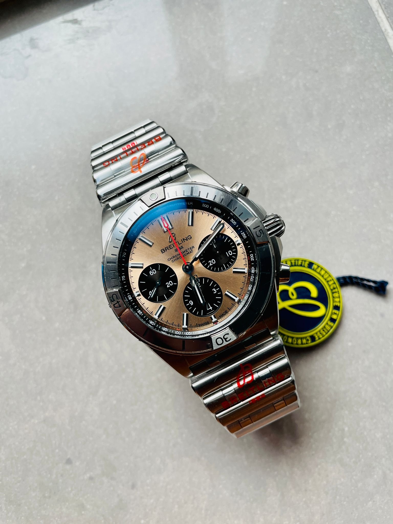 Chronomat SS Copper dial Two Tone Bracelet Watch GF Factory 7750 movement - Image 5
