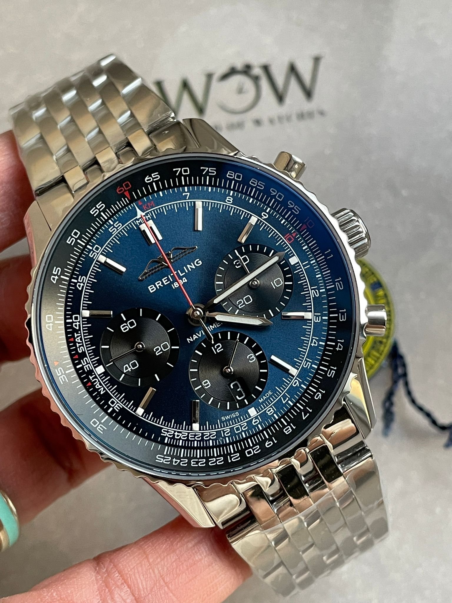 Navitimer 01 1:1 SS Blue Dial on Steel Strap A7750 BLS Factory