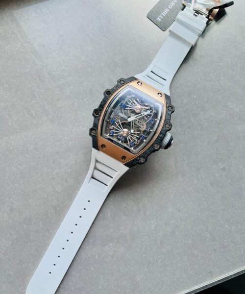 RM21-01 RG Tourbillon RMF Best Edition Skeleton Dial on White Rubber Strap - Image 6