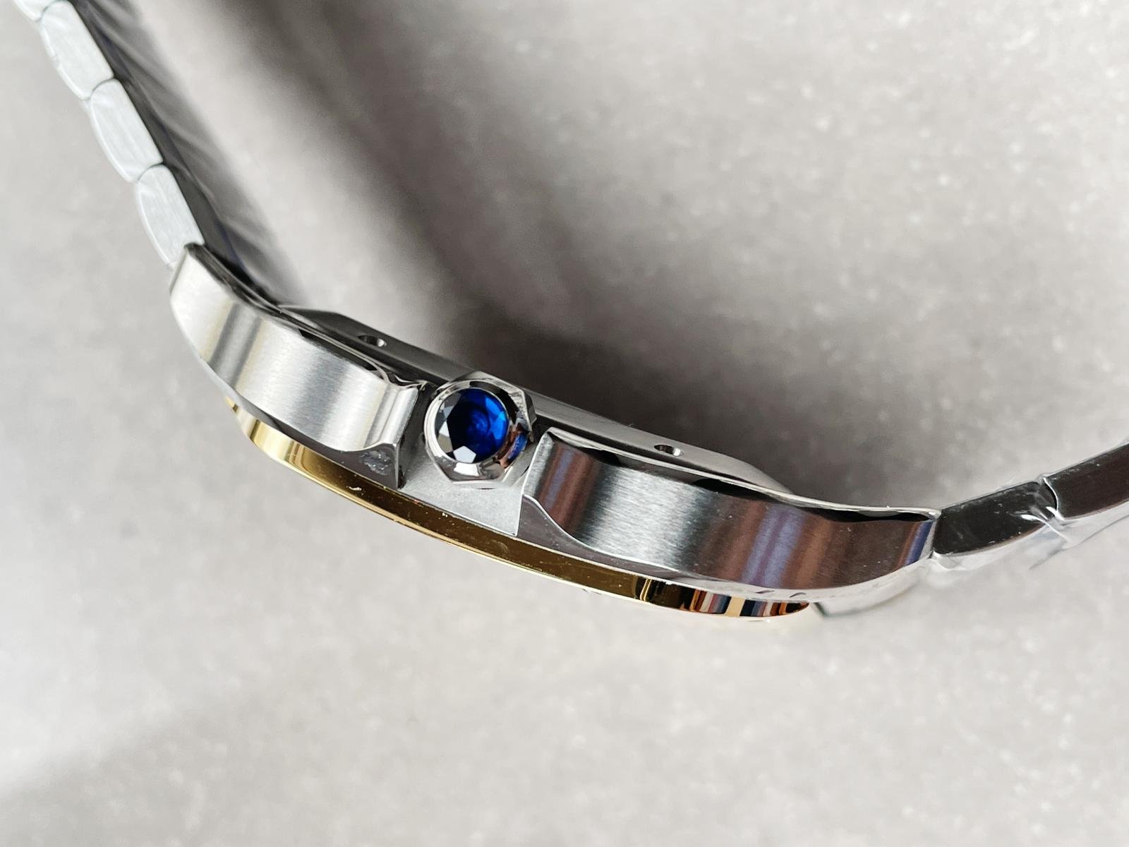 Santos 40mm SS/YG BVF 1:1 Best Edition White Dial on SS/YG SmartLinks Bracelet MIYOTA 9015 - Image 4