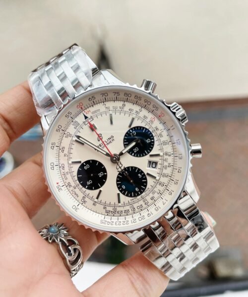 Navitimer 01 1:1 SS White Dial on Steel Strap A7750 GF Factory - Image 6
