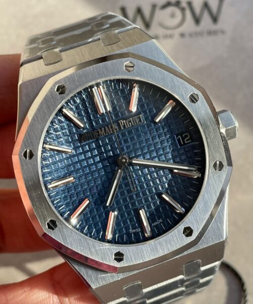 Royal Oak 41mm 15510 "50th Anniversary" SS ZF 1:1 Best Edition Blue Textured Dial on SS Bracelet A4302 - Image 12