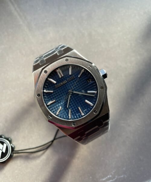 Royal Oak 41mm 15510 "50th Anniversary" SS ZF 1:1 Best Edition Blue Textured Dial on SS Bracelet A4302 - Image 3