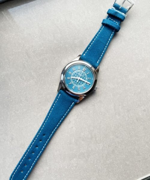 Calatrava 6007A-001 SS ZF 1:1 Best Edition Blue Dial on Blue Leather Strap A324CS - Image 2