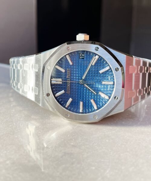 Royal Oak 41mm 15510 "50th Anniversary" SS ZF 1:1 Best Edition Blue Textured Dial on SS Bracelet A4302 - Image 13