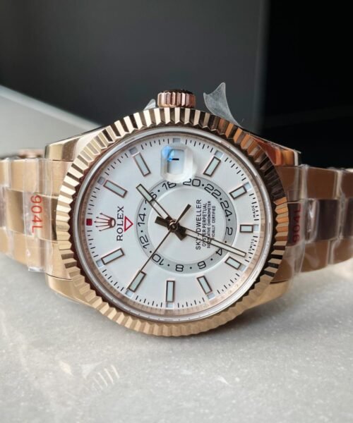 Sky-Dweller 326934 SS Noob 1:1 Best Edition White Dial on Rose gold SS Bracelet A23J - Image 4