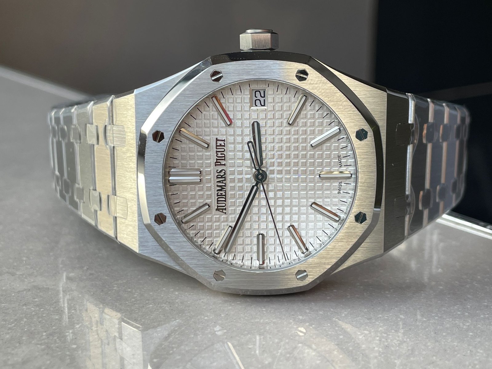 ROYAL OAK 41MM 15510 "50TH ANNIVERSARY" SS ZF 1:1 BEST EDITION WHITE TEXTURED DIAL ON SS BRACELET A4302 - Image 8