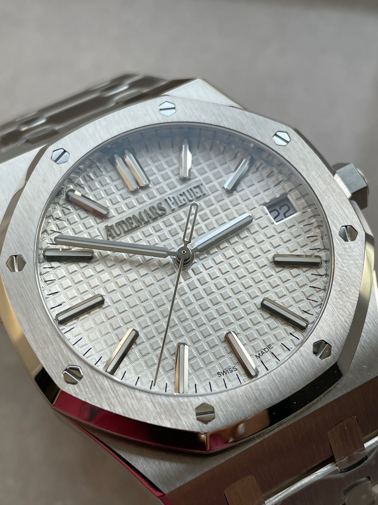 ROYAL OAK 41MM 15510 "50TH ANNIVERSARY" SS ZF 1:1 BEST EDITION WHITE TEXTURED DIAL ON SS BRACELET A4302 - Image 6