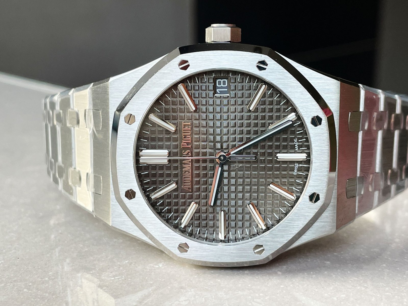 ROYAL OAK 41MM 15510 "50TH ANNIVERSARY" SS ZF 1:1 BEST EDITION GRAY TEXTURED DIAL ON SS BRACELET A4302 - Image 5