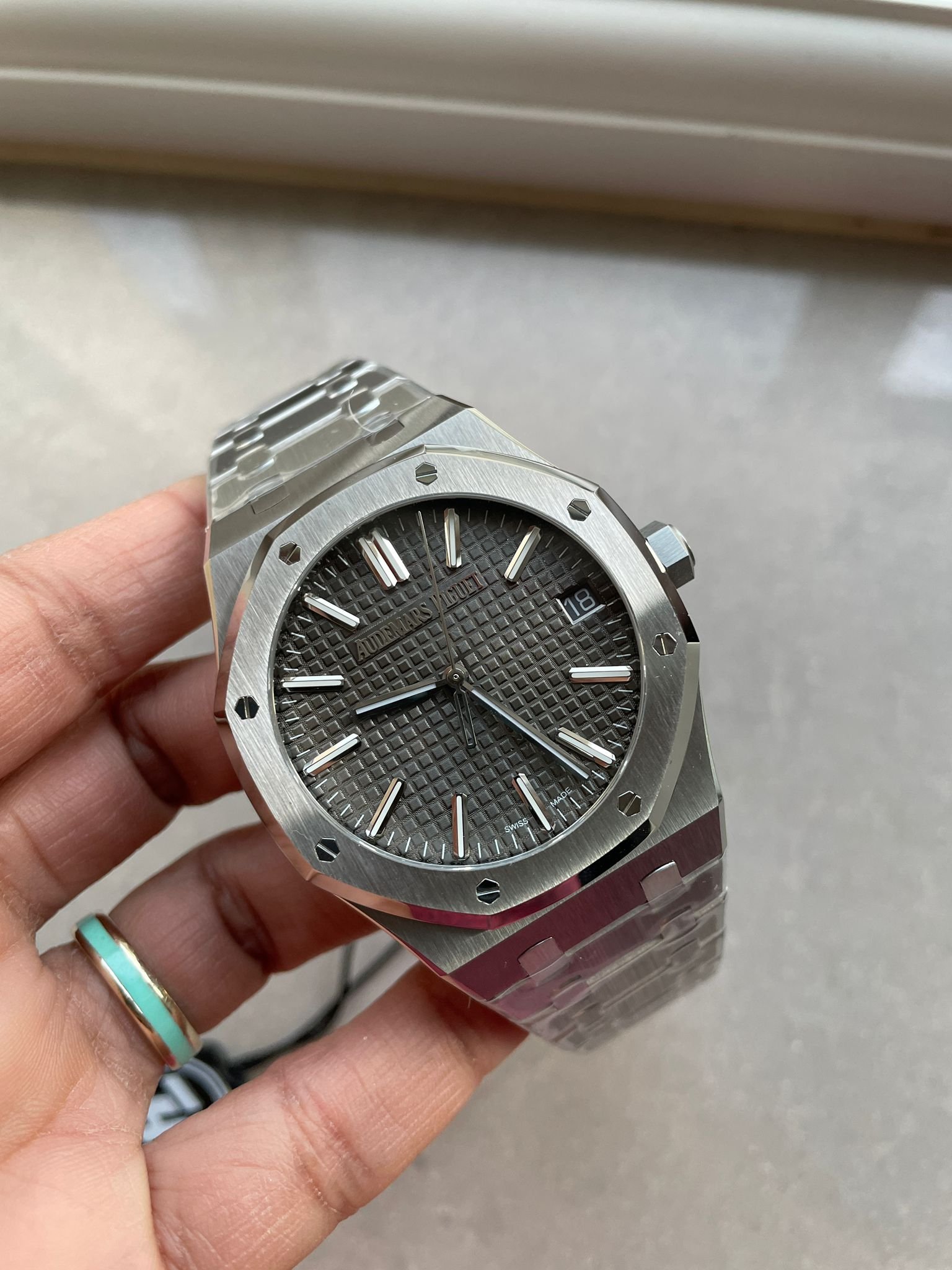ROYAL OAK 41MM 15510 "50TH ANNIVERSARY" SS ZF 1:1 BEST EDITION GRAY TEXTURED DIAL ON SS BRACELET A4302 - Image 3
