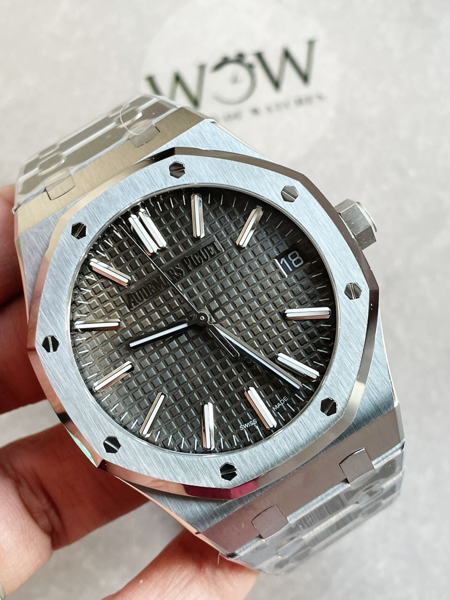 ROYAL OAK 41MM 15510 "50TH ANNIVERSARY" SS ZF 1:1 BEST EDITION GRAY TEXTURED DIAL ON SS BRACELET A4302 - Image 4