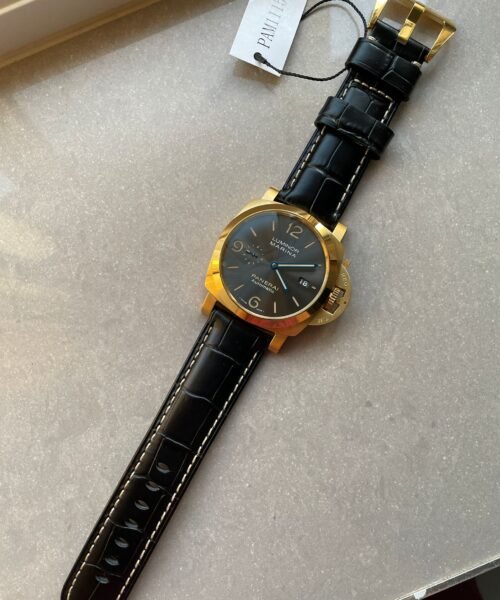 PAM1115 YG VSF 1:1 BEST EDITION BLACK DIAL ON BLACK LEATHER STRAP P.9010 - Image 11