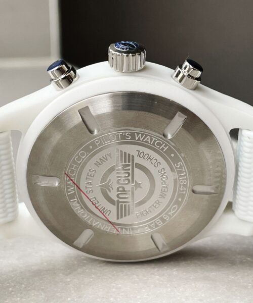 Pilot Chrono IW389105 Real White Ceramic TPSF 1:1 Best Edition Black Dial on White Rubber Strap A7750 - Image 8