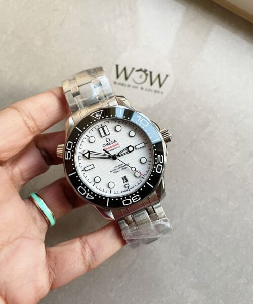 Seamaster Diver 300M SS VSF 1:1 Best Edition Black Bezel White Dial on SS Bracelet A8800