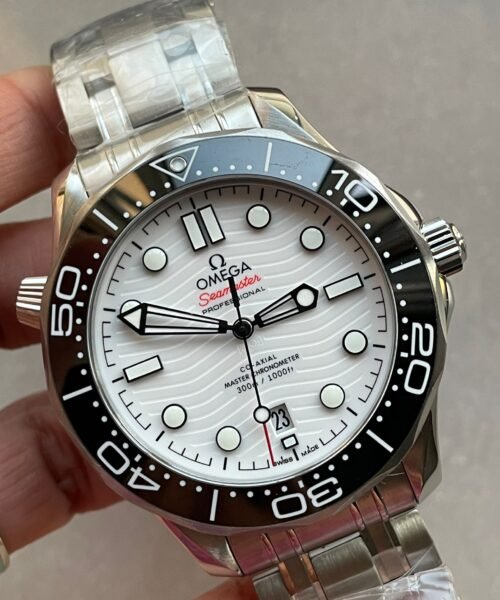 Seamaster Diver 300M SS VSF 1:1 Best Edition Black Bezel White Dial on SS Bracelet A8800 - Image 7