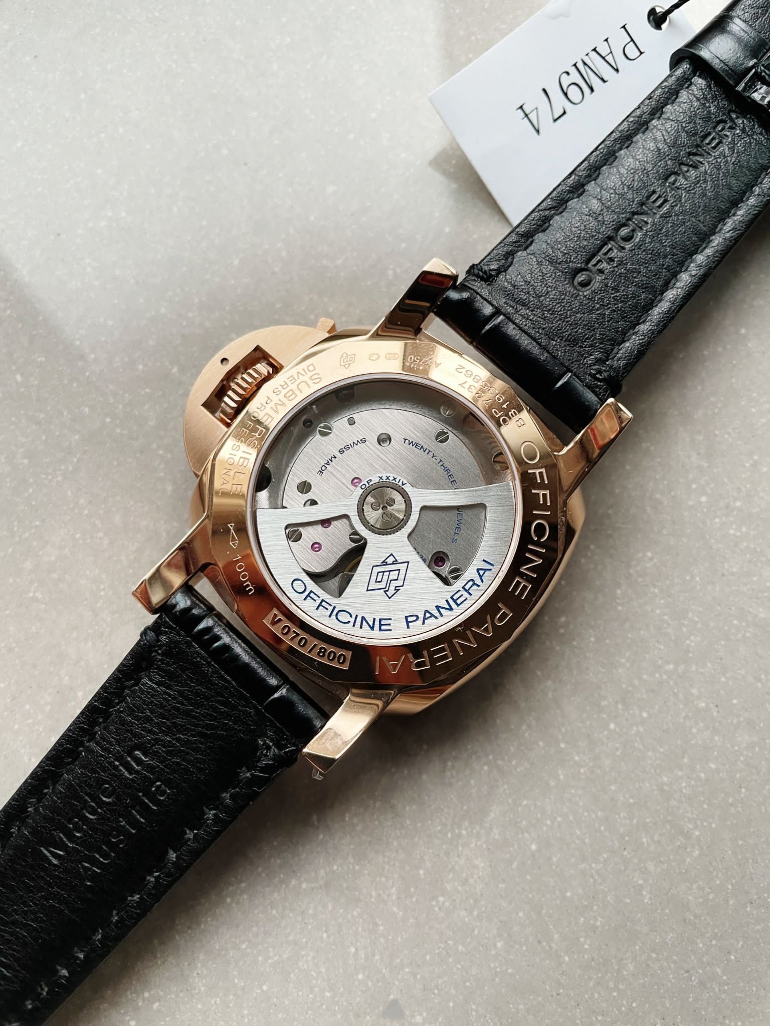 PAM974 Luminor Submersible Rose Gold VSF 1:1 Best on Black Rubber Strap AXXXIV - Image 19