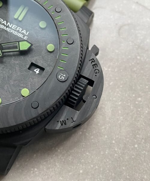 PAM961 Carbotech VSF Best Edition Carbon Dial on Green Rubber Strap P.9010 - Image 9