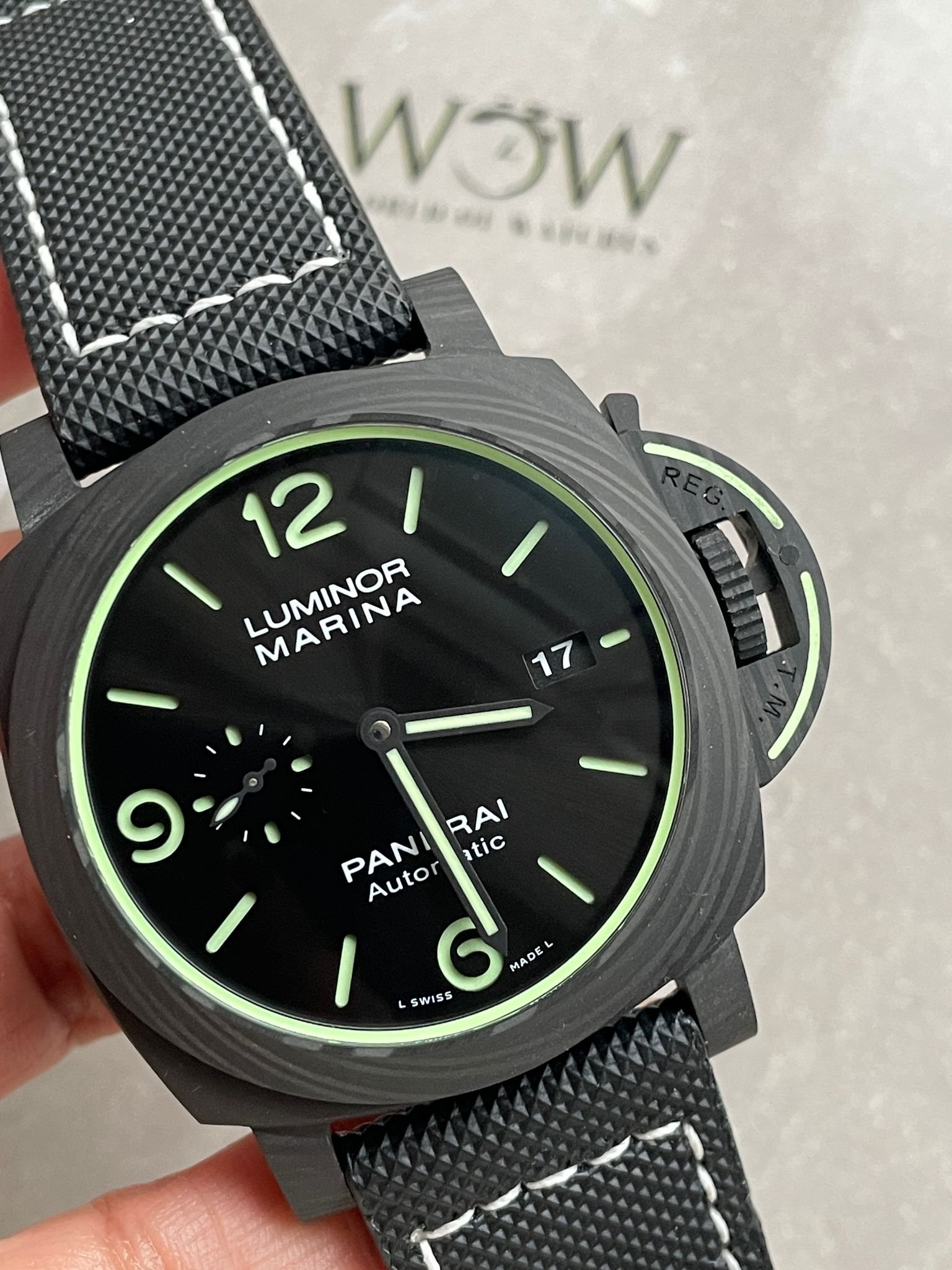 PAM1118 Luminor Marina “Luminous Trilogy” VSF 1:1 Best Edition on Black Sportech Strap P.9010 - Image 3