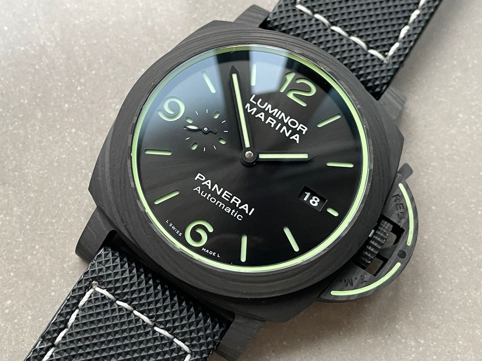 PAM1118 Luminor Marina “Luminous Trilogy” VSF 1:1 Best Edition on Black Sportech Strap P.9010 - Image 13