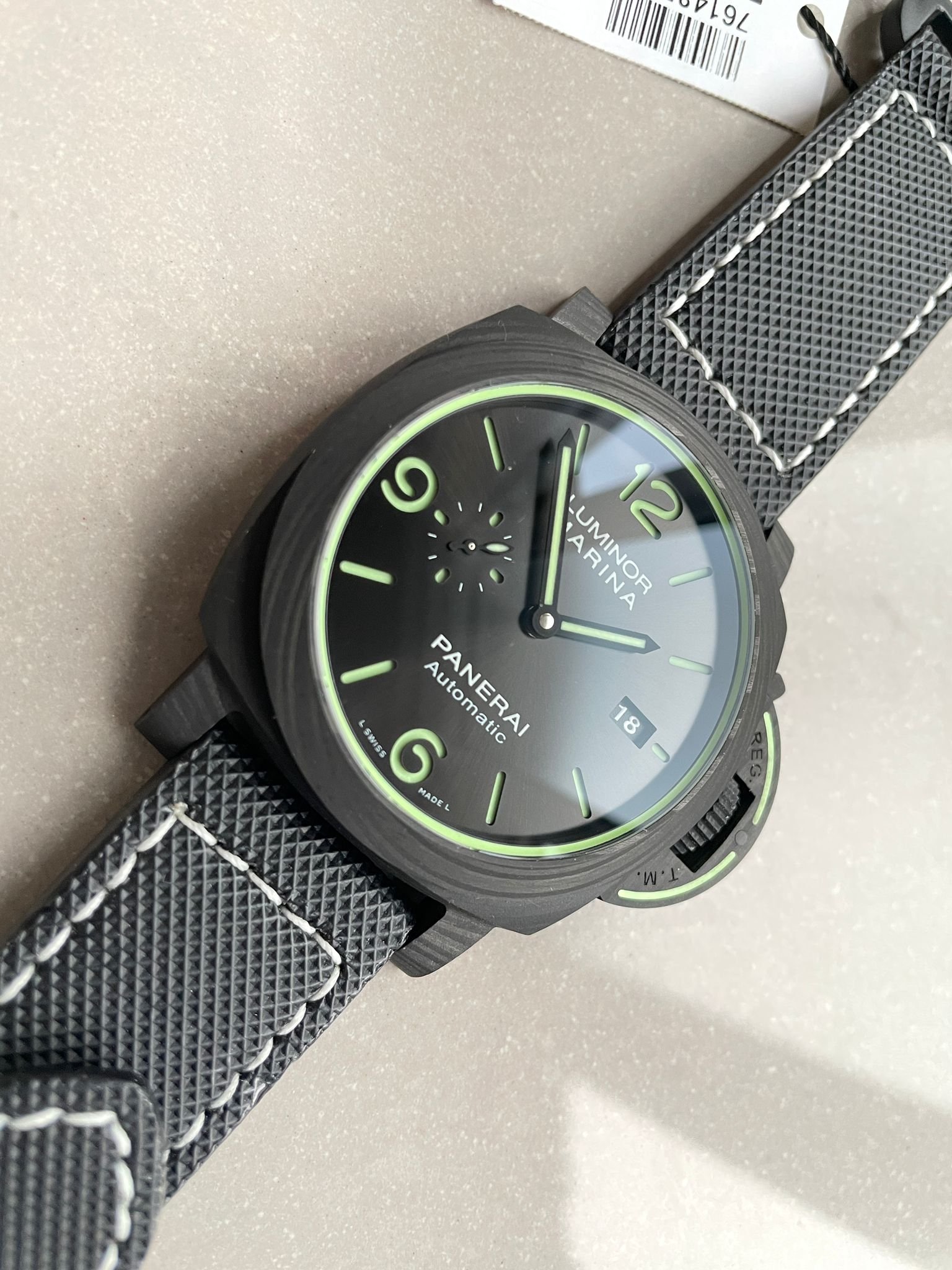 PAM1118 Luminor Marina “Luminous Trilogy” VSF 1:1 Best Edition on Black Sportech Strap P.9010 - Image 6