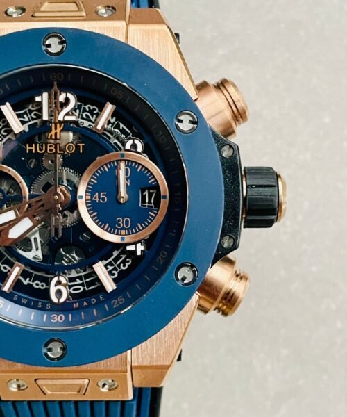 Hublot Big Bang Unico Rose Gold ZF 1:1 Best Blue Skeleton Dial on Rubber Strap A1280 - Image 10