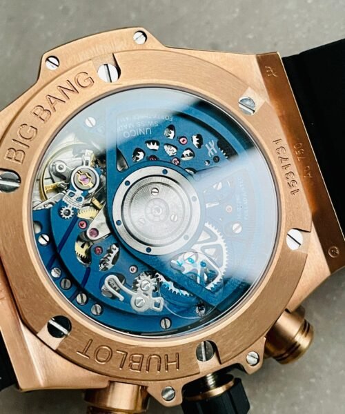 Hublot Big Bang Unico Rose Gold ZF 1:1 Best Blue Skeleton Dial on Rubber Strap A1280 - Image 12