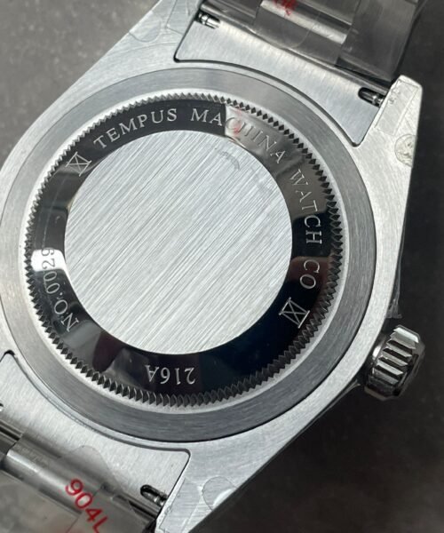 Submariner "Tempus Machine Red Depth 216A" 904L SS Black Dial on SS Oyster Bracelet GMF 3130 - Image 9