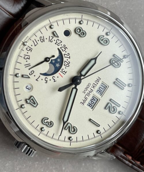Perpetual Calendar 5320G-001 SS GSF 1:1 Best Edition Cream Dial on Brown Leather Strap A324 - Image 8