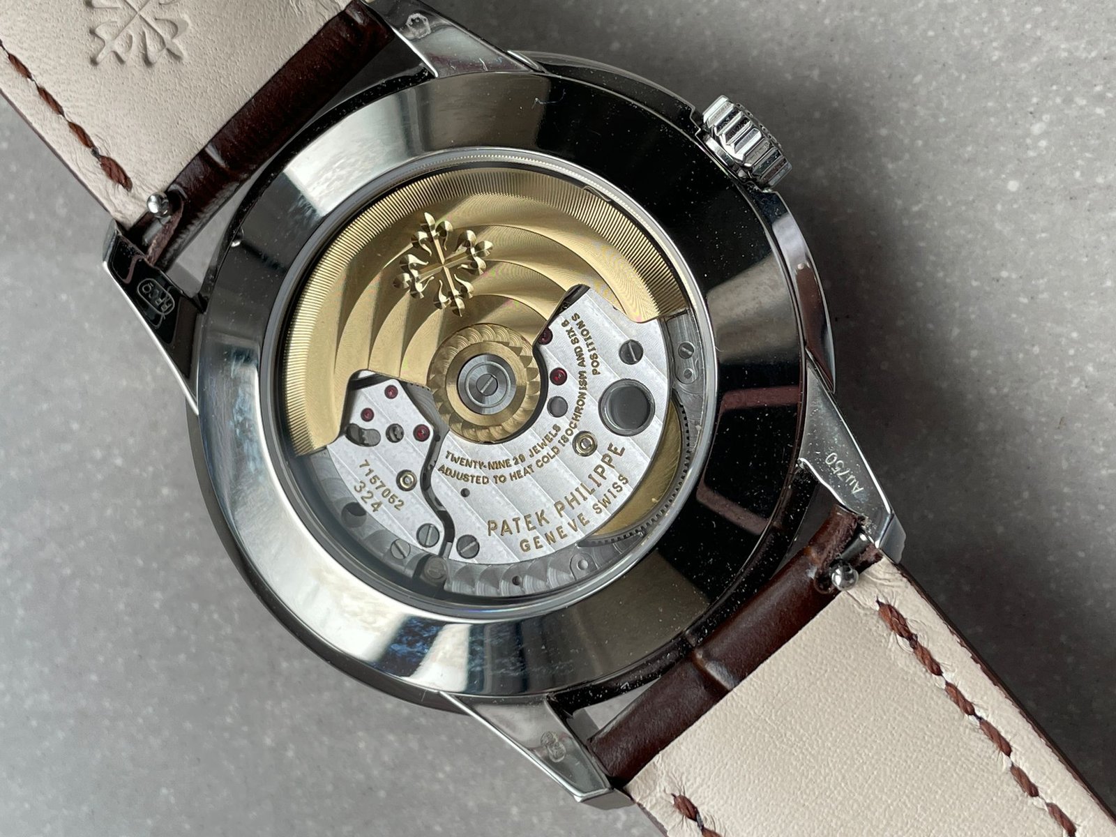 Perpetual Calendar 5320G-001 SS GSF 1:1 Best Edition Cream Dial on Brown Leather Strap A324 - Image 17