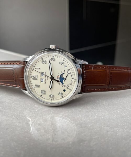 Perpetual Calendar 5320G-001 SS GSF 1:1 Best Edition Cream Dial on Brown Leather Strap A324 - Image 5