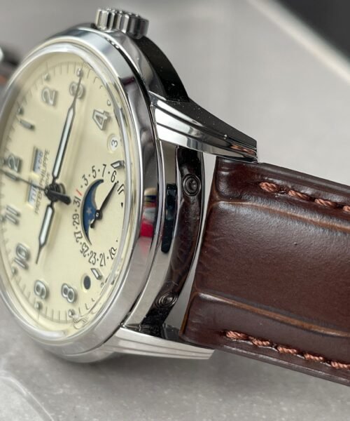 Perpetual Calendar 5320G-001 SS GSF 1:1 Best Edition Cream Dial on Brown Leather Strap A324 - Image 4