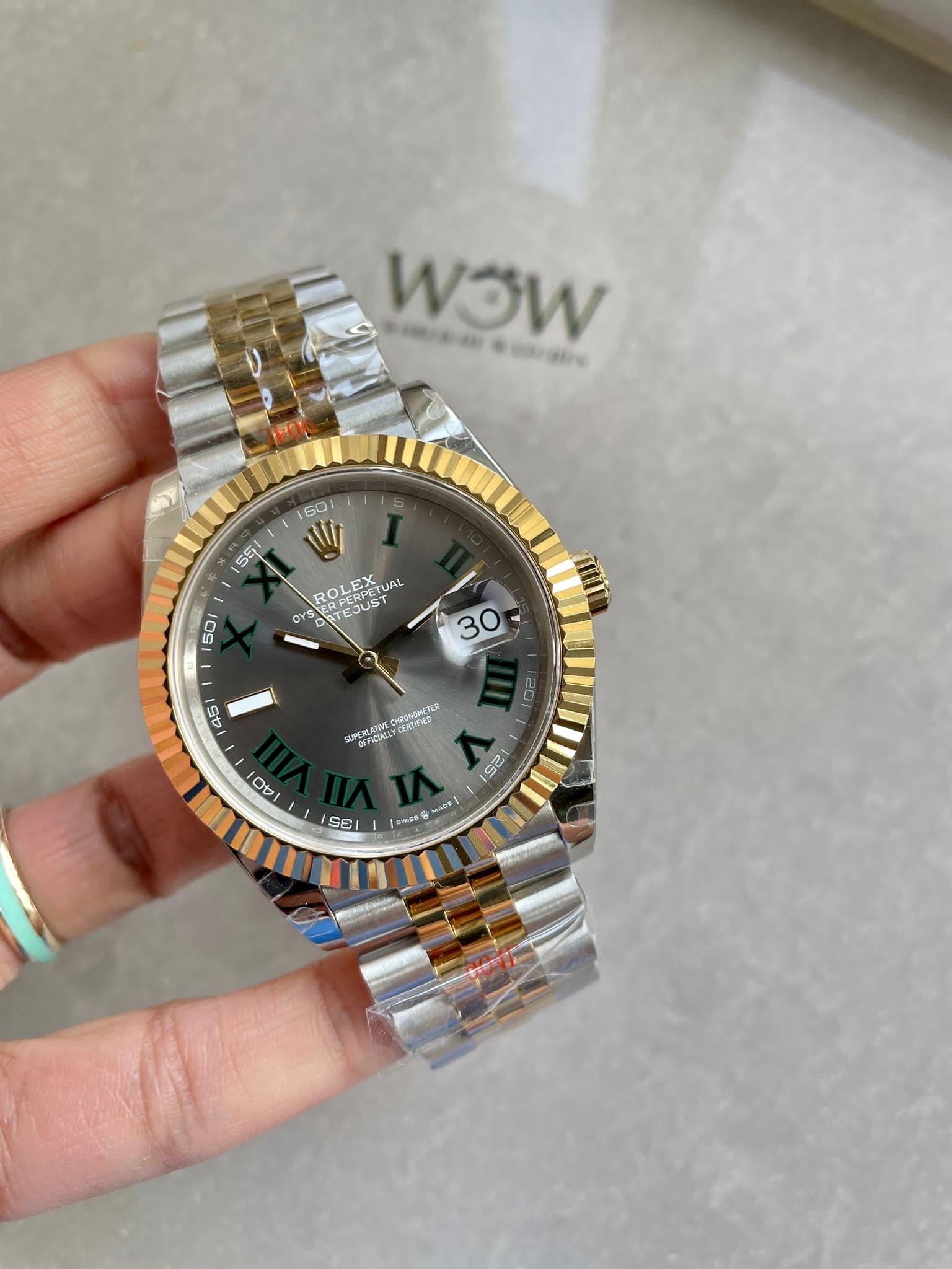 Datejust 41mm 126331 "Wimbledon" 904L RG/SS Grey Dial on RG/SS Jubilee Bracelet with tungsten steel for extra weight GMF V2 VR3235