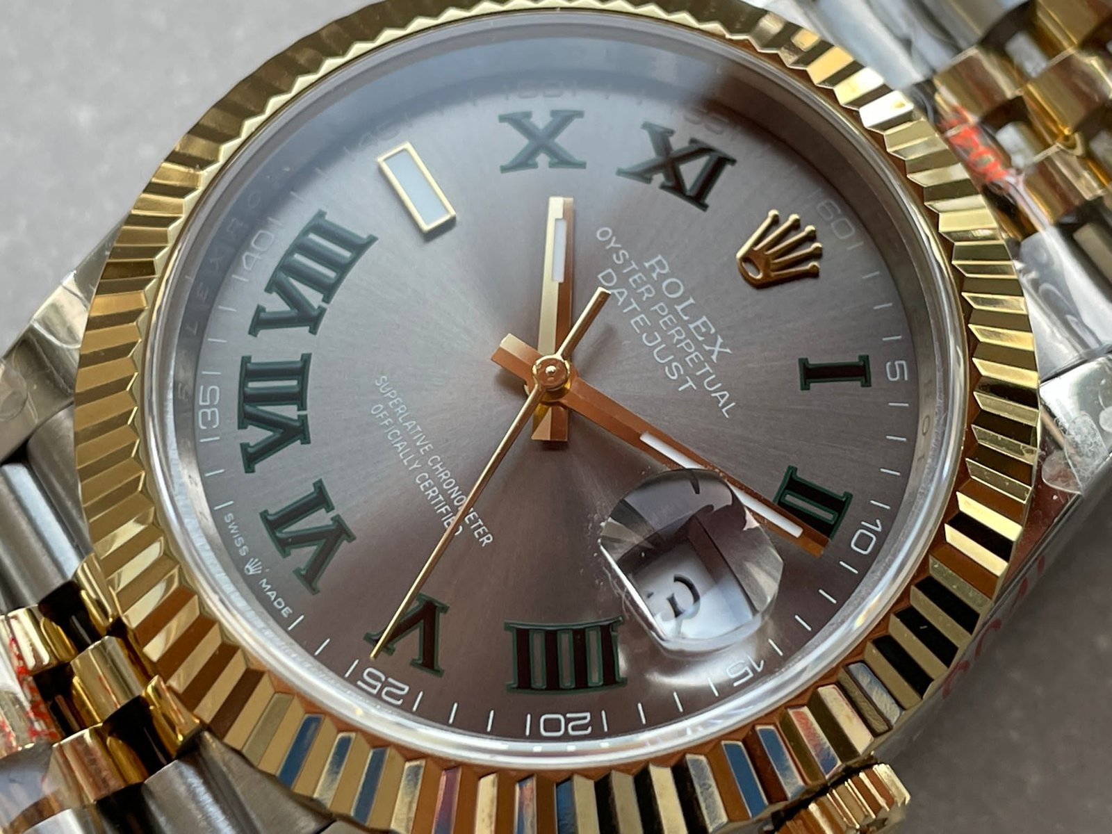 Datejust 41mm 126331 "Wimbledon" 904L RG/SS Grey Dial on RG/SS Jubilee Bracelet with tungsten steel for extra weight GMF V2 VR3235 - Image 3