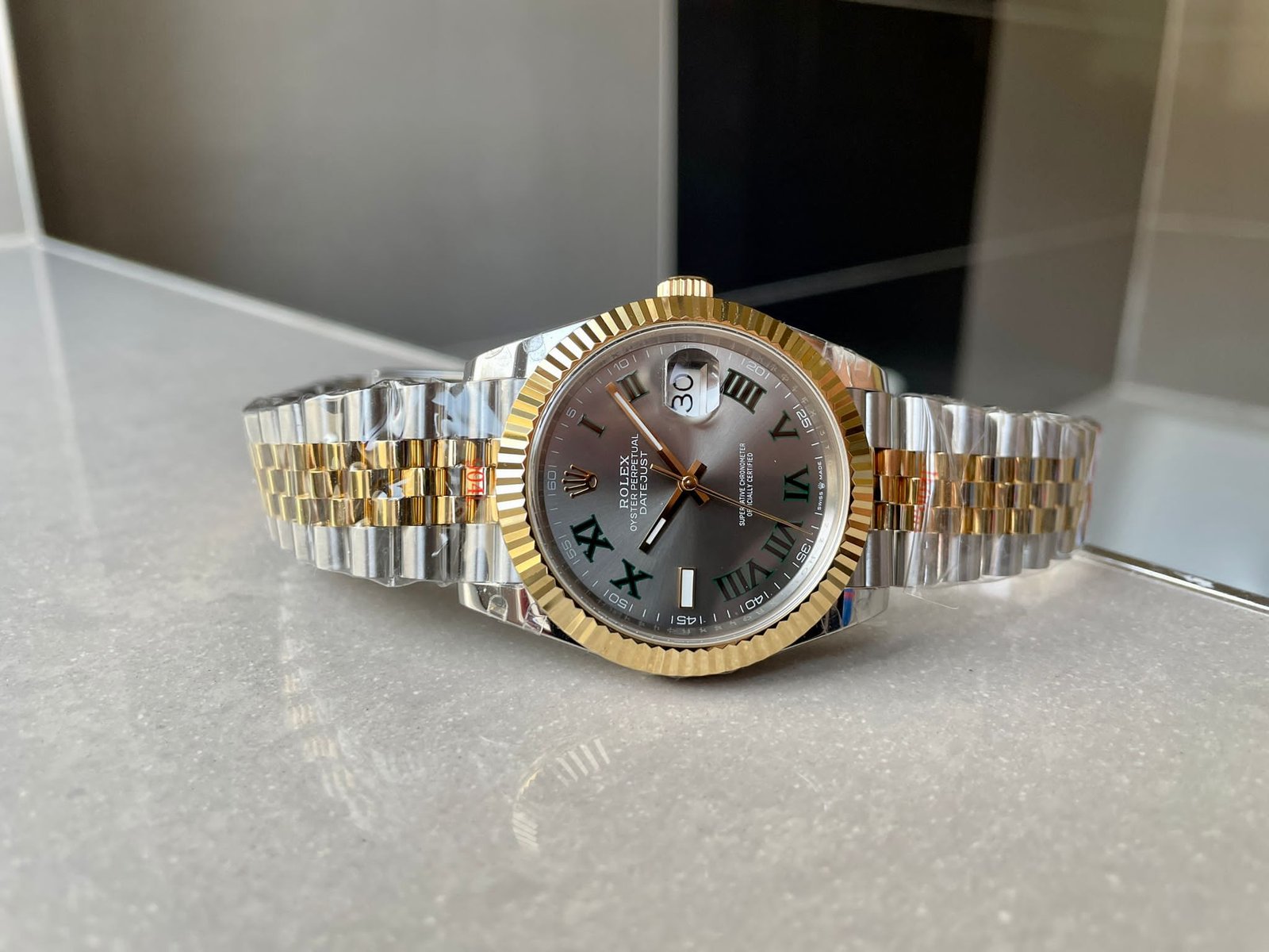 Datejust 41mm 126331 "Wimbledon" 904L RG/SS Grey Dial on RG/SS Jubilee Bracelet with tungsten steel for extra weight GMF V2 VR3235 - Image 8