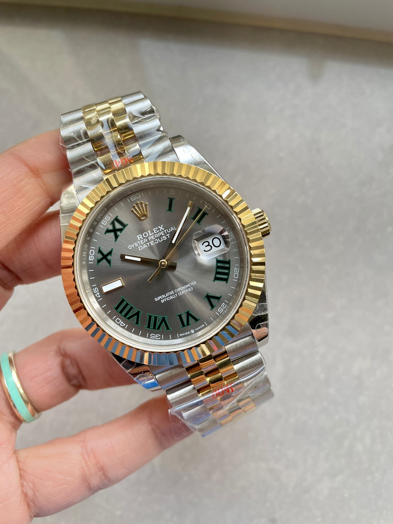 Datejust 41mm 126331 "Wimbledon" 904L RG/SS Grey Dial on RG/SS Jubilee Bracelet with tungsten steel for extra weight GMF V2 VR3235 - Image 5