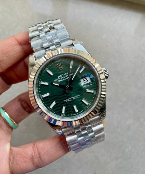 Datejust 41mm 126334 904L SS Fluted Bezel Patterned Green MOTIF Dial on SS Jubilee Bracelet VSF VS3235 Reference R2DJ0190 - Image 8