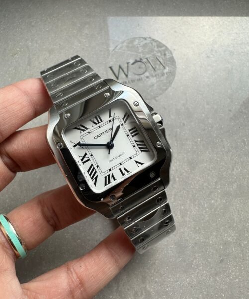 Santos 35mm 2018 RXW 1:1 Best Edition White Dial on SS SmartLinks Bracelet MIYOTA 9015