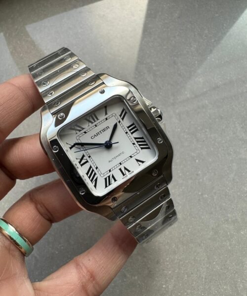 Santos 35mm 2018 RXW 1:1 Best Edition White Dial on SS SmartLinks Bracelet MIYOTA 9015 - Image 7