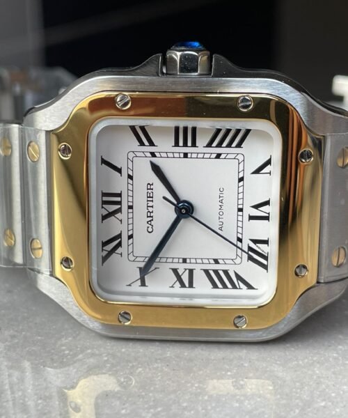 Santos 35mm 2018 SS/YG RXW 1:1 Best Edition White Dial on SS/YG SmartLinks Bracelet MIYOTA 9015 - Image 7