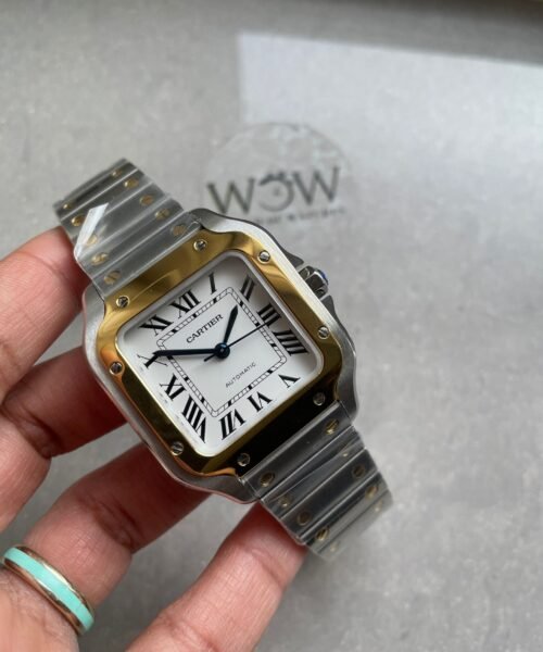 Santos 35mm 2018 SS/YG RXW 1:1 Best Edition White Dial on SS/YG SmartLinks Bracelet MIYOTA 9015