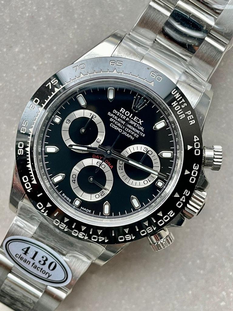 Daytona 116500 1:1 PANDA Best Edition CF 904L SS Case and Bracelet BLACK Dial CLEAN FACTORY - Image 8