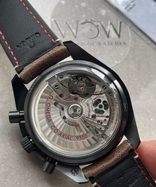 SPEEDMASTER "DARK SIDE OF THE MOON" REAL CERAMIC OMF 1:1 BEST EDITION VINTAGE BLACK ON BROWN LEATHER STRAP A9300 V2 - Image 10
