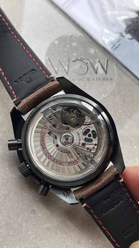 SPEEDMASTER "DARK SIDE OF THE MOON" REAL CERAMIC OMF 1:1 BEST EDITION VINTAGE BLACK ON BROWN LEATHER STRAP A9300 V2 - Image 10