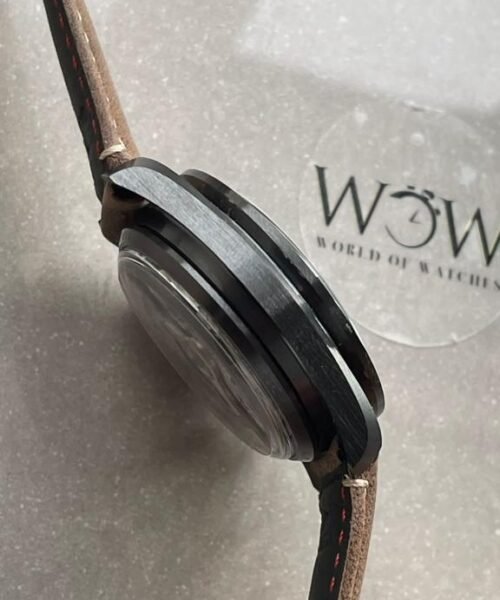 SPEEDMASTER "DARK SIDE OF THE MOON" REAL CERAMIC OMF 1:1 BEST EDITION VINTAGE BLACK ON BROWN LEATHER STRAP A9300 V2 - Image 3