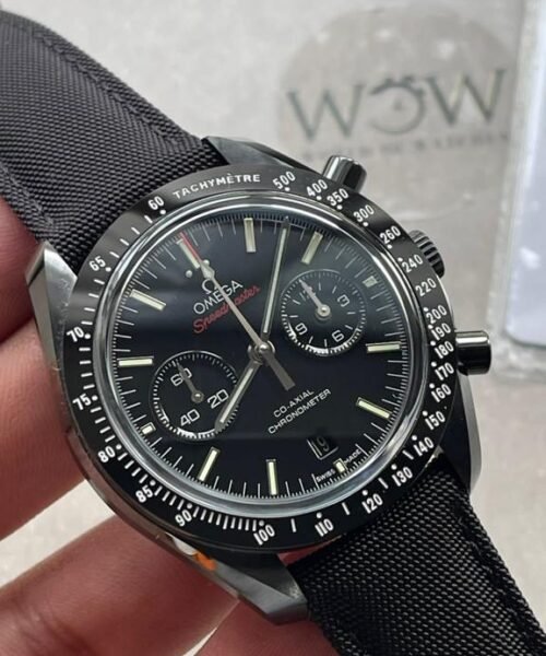 SPEEDMASTER "DARK SIDE OF THE MOON" REAL CERAMIC OMF 1:1 BEST EDITION BLACK BLACK ON NYLON STRAP A9300 V2 - Image 2